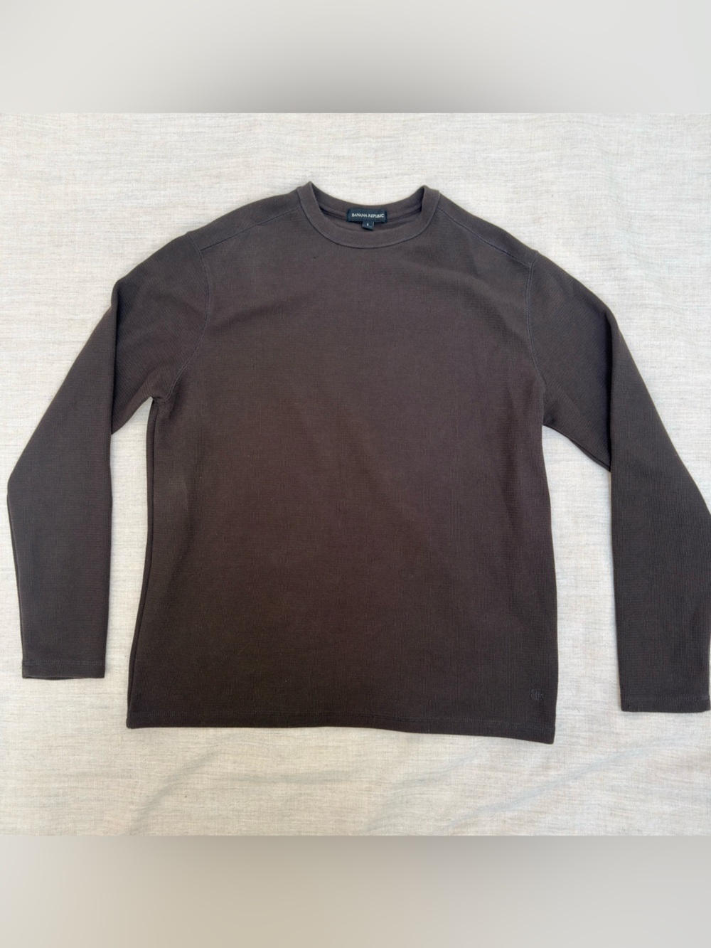 Banana Republic chocolate brown waffle knit thermal